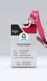 高档通用工作证员工证商务证设计