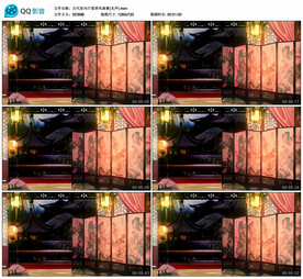 古代室内厅堂屏风 舞台背景视频