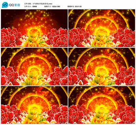 大气喜庆牡丹花 舞台背景视频