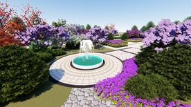 小区局部景观绿化效果图JPG