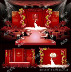 红色大理石婚礼