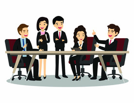 会议室卡通人物插画