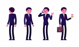 商务男士矢量插画