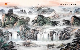 新中式背景墙装饰画