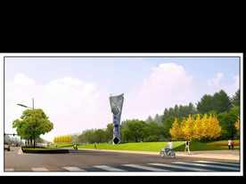 城市道路景观设计效果图