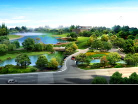 别墅区景观设计鸟瞰图