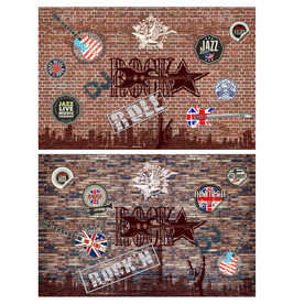 怀旧砖墙摇滚音乐