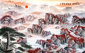 长城装饰画背景墙