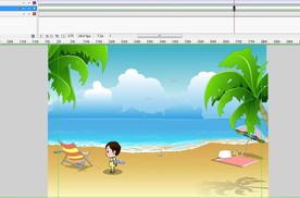 小屁孩海滩边上路过10秒动画