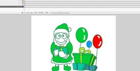 带绿色帽子的圣诞老人6秒动画