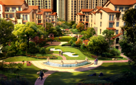 别墅区景观设计效果图