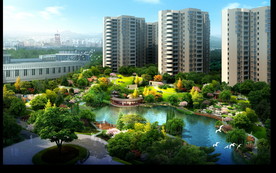 小区中心花园景观设计效果图