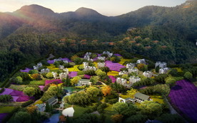 乡村特色小镇鸟瞰图