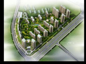 小区景观设计鸟瞰图