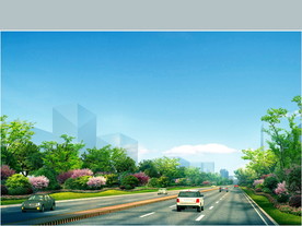 城市道路景观设计效果图