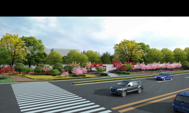 城市道路景观效果图