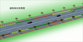 道路绿化效果图
