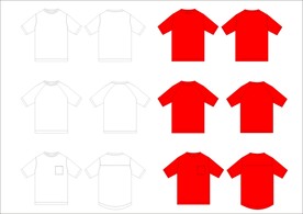 男装圆领T恤CDR款式图模板图