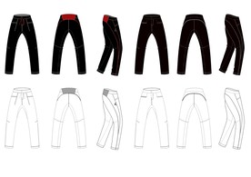 男装牛仔裤款式图CDR矢量图