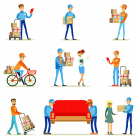 快递员卡通人物插画