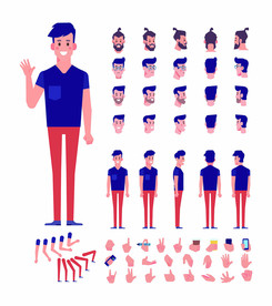 休闲男士卡通人物插画