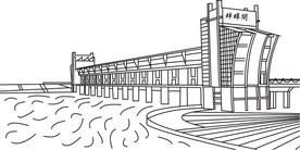 蚌埠闸建筑矢量cdr线图