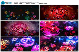 中国风梦幻牡丹花 舞台背景视频