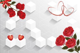 立体方块玫瑰花