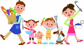 家庭料理卡通人物插画