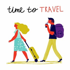 旅行卡通人物插画