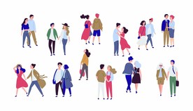 情侣卡通人物插画