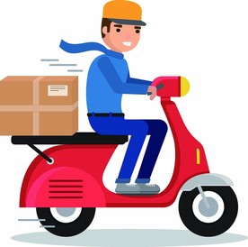 外卖员卡通人物插画