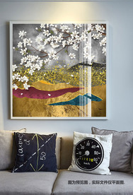 新中式轻奢山水花鸟装饰画