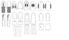女装款式图设计模板AI矢量图