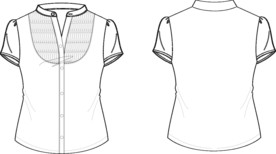 女装衬衫正反面款式图psd模板