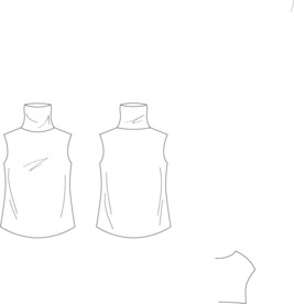 无袖立领T恤款式图模板AI矢量