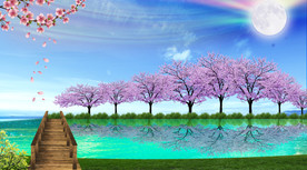 风景画 无框画 樱花