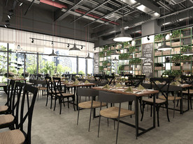 工业风  西餐厅  装饰架组合