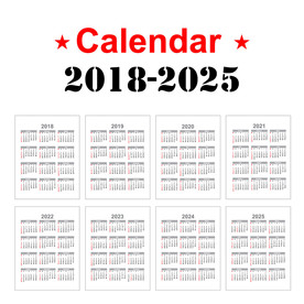 2018-2025日历