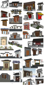 古建入口大门模型