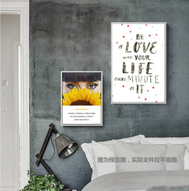 美女英文装饰画无框画挂画