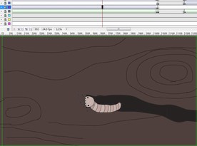 木头里面的蛀虫白蚁的动画25秒