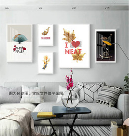 北欧客厅沙发组合装饰画