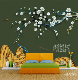 花鸟写意 墙壁画