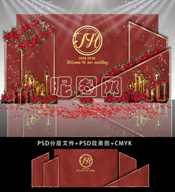 红色主题婚礼背景