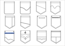 牛仔裤口袋细节CDR矢量图款式