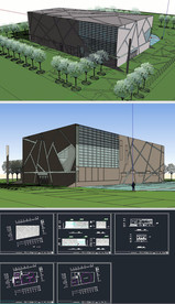 活动中心草图SU模型含CAD图