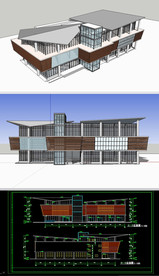 公共会所草图SU模型含CAD图