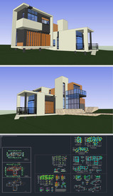洋房别墅草图大师模型带CAD图