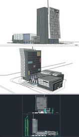 高层办公楼草图大师模型带CAD